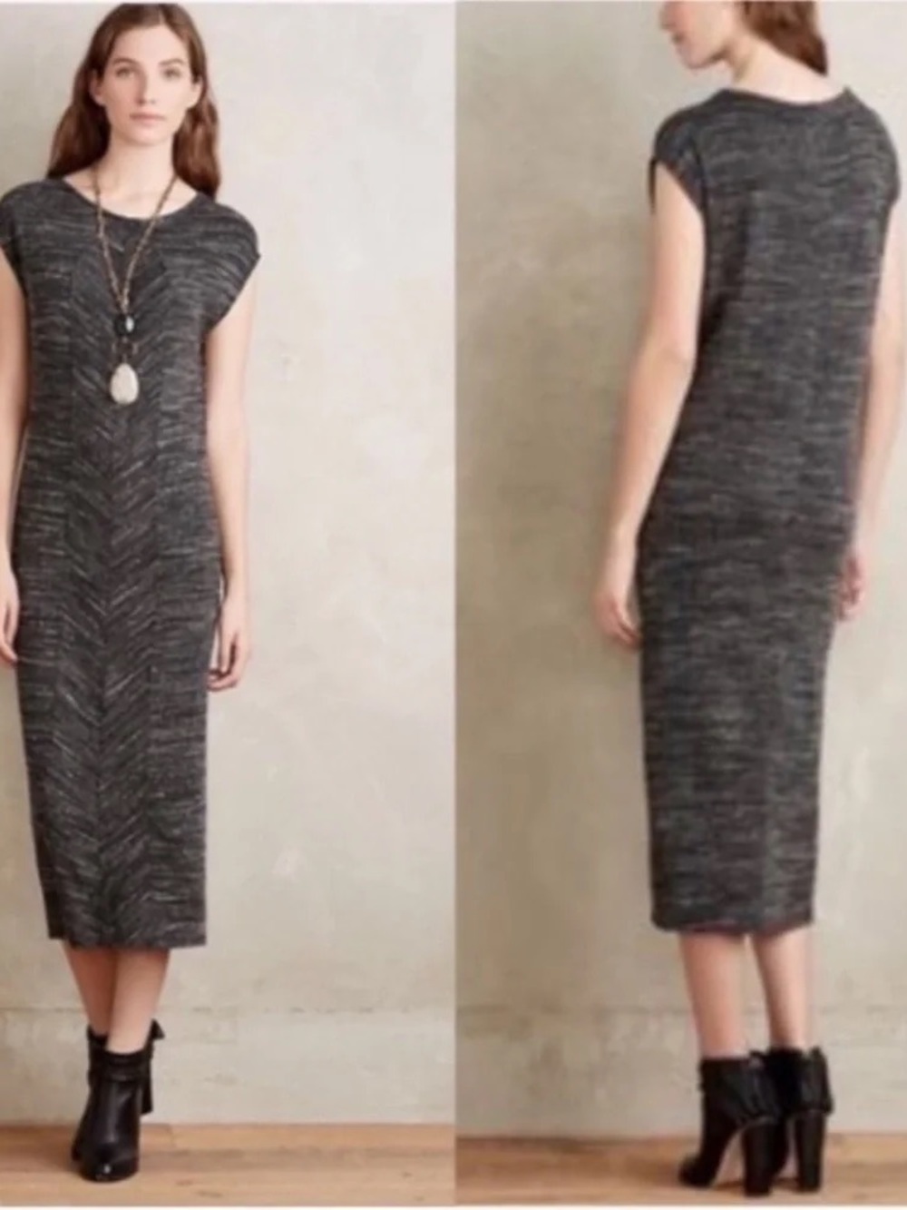 Anthropologie Dolan Left Coast Collection Siphon grey Midi Dress